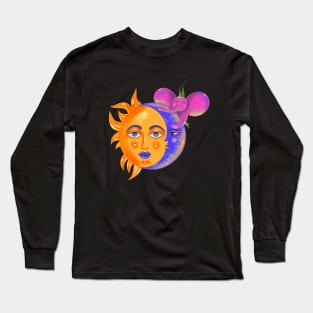 Sun Moon and elephant Long Sleeve T-Shirt